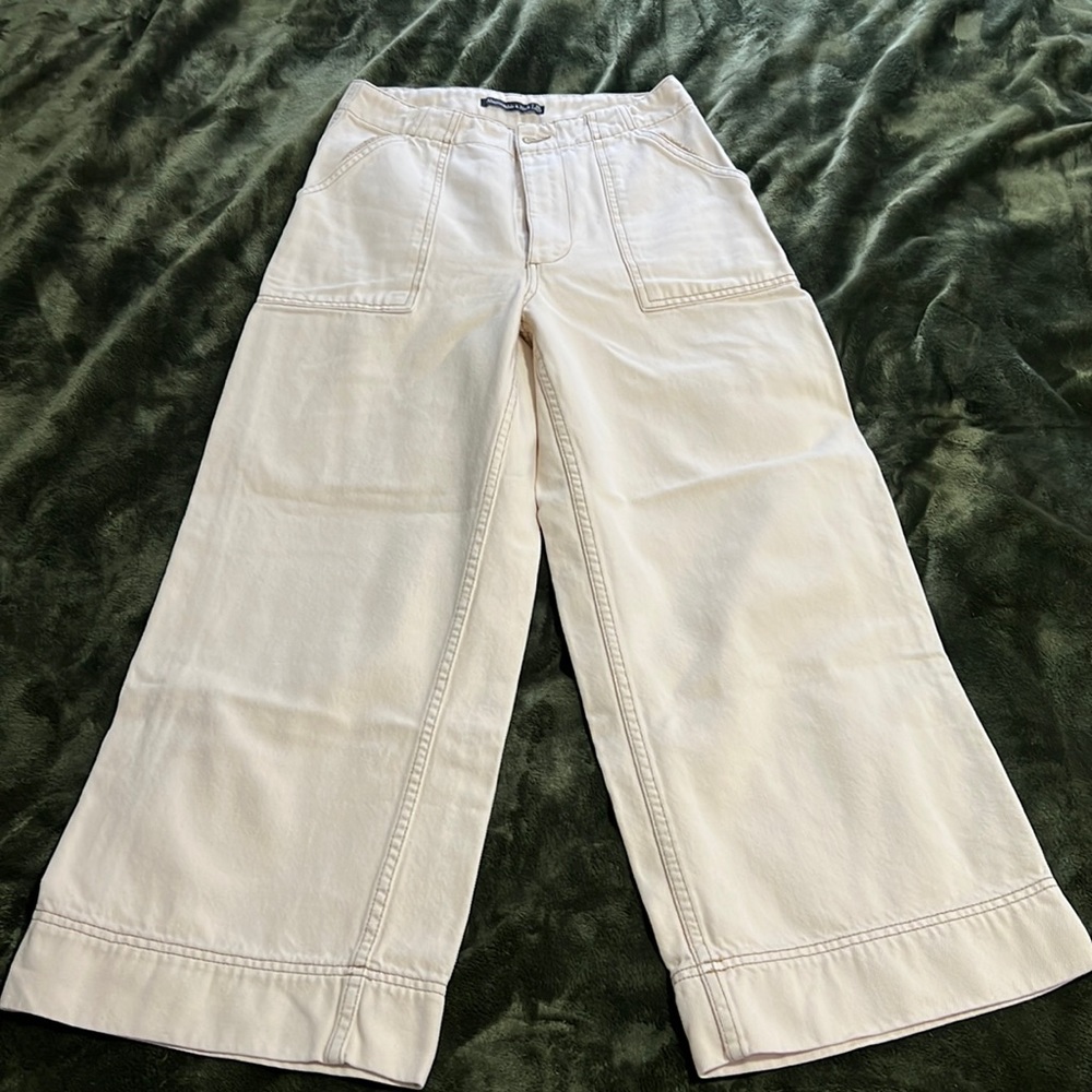Off white crop flare pants